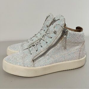 Giuseppe Zanotti Kriss Glitter High Top Sneaker Size 8
